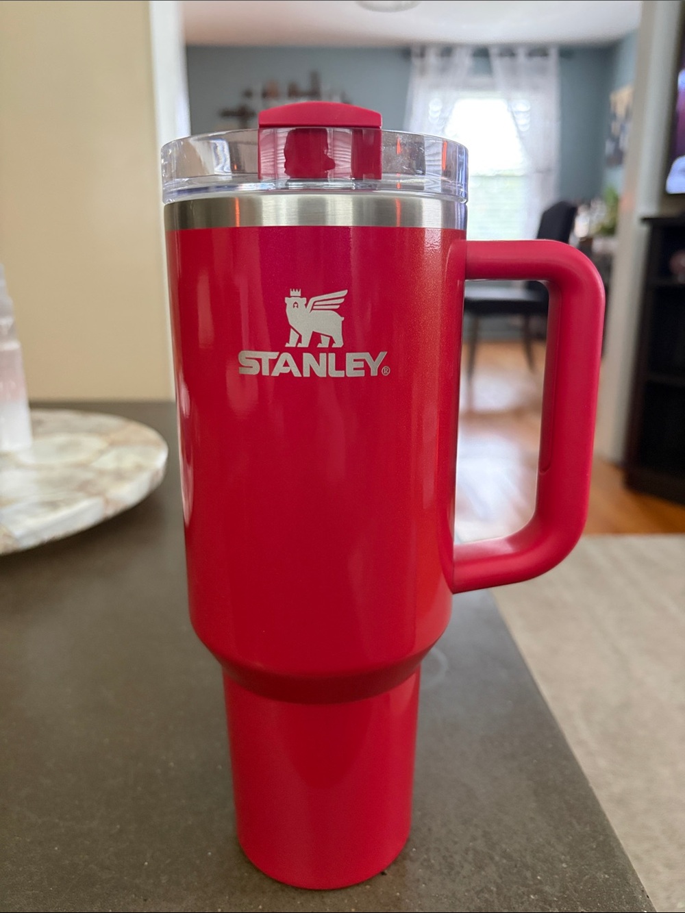 Stanley Metallic Red Travel Tumbler with Handle 40oz